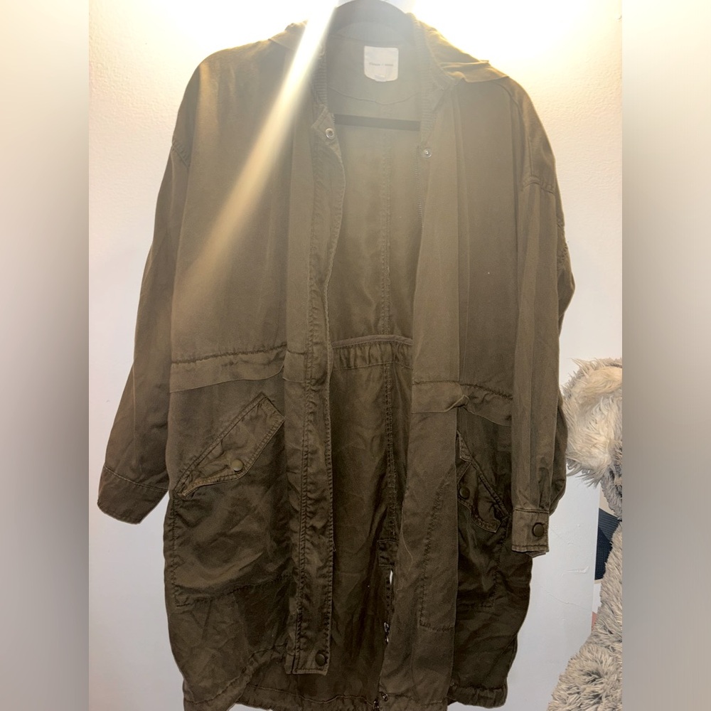 Olive green long jacket